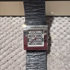 Moschino Silver and Black Vintage Watch